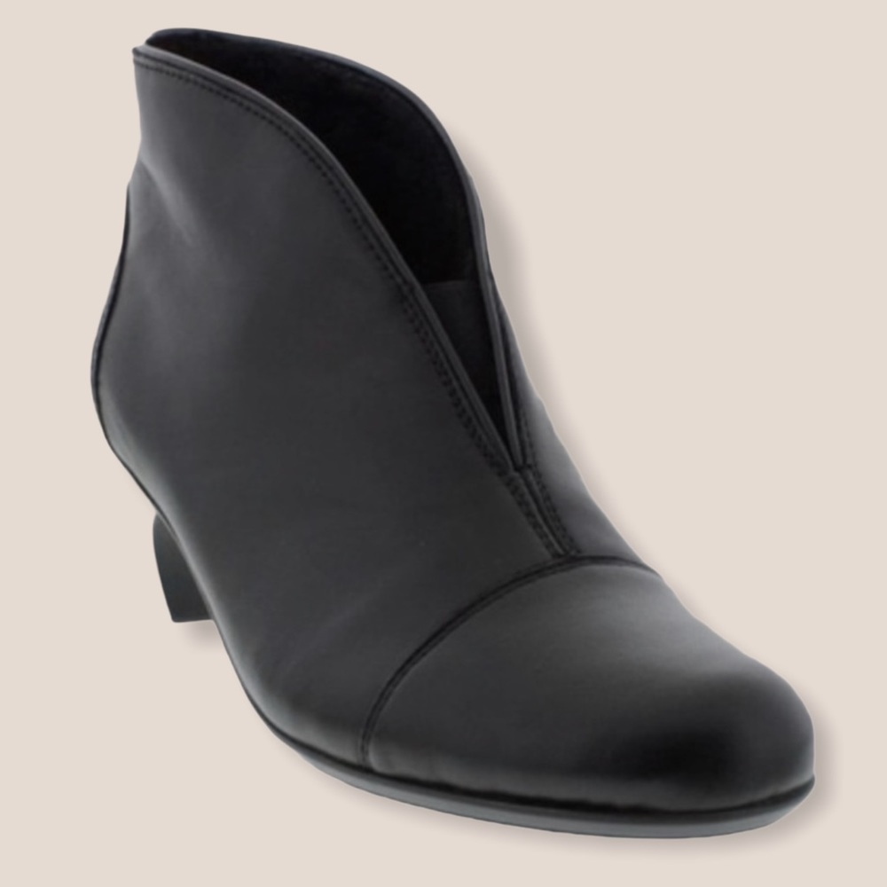 Classic Black Rieker V Cut Walking Ankle Booties
